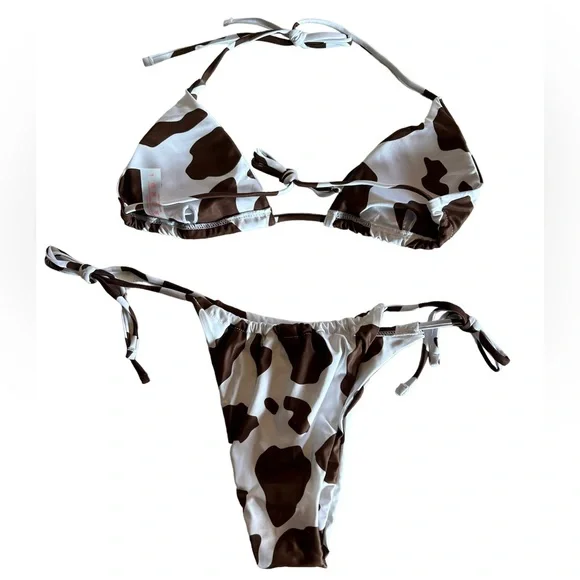 PRINCESS POLLY cow print country string bikini size large NWOT - Picture 8 of 9